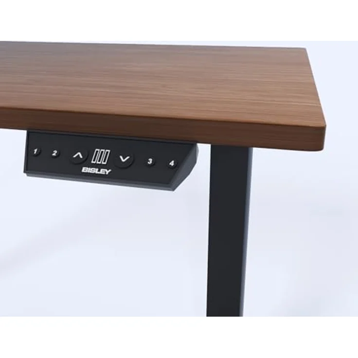 Bisley Home Tisch, Metall, Gestell 333 schwarz Platte 008 Lincoln walnuss, Medium – Bild 3