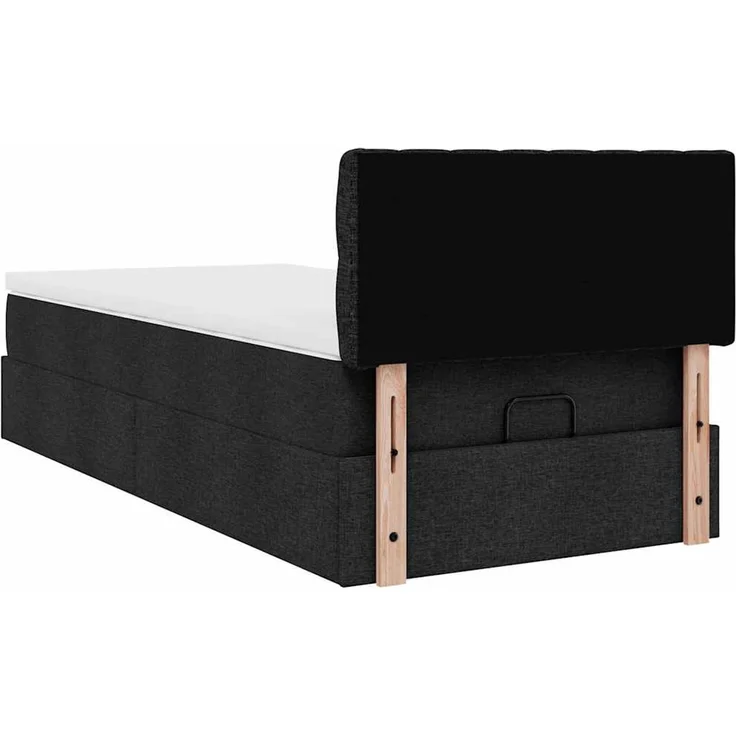 vidaXL Ottoman-Bett mit Matratze Schwarz 100x200 cm Stoff 3311520 – Bild 8
