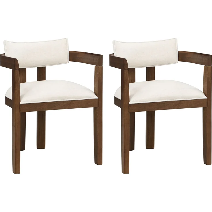 2 Esszimmerstühle aus Massivholz, bequem und atmungsaktiv, geeignet für Esszimmer, Wohnzimmer, Cafés, moderner Stil, Leinenstoff, Walnussholzfarbe--Nussbaum--57.5x60.5x78.5cm--YOUDENOVA – Bild 10