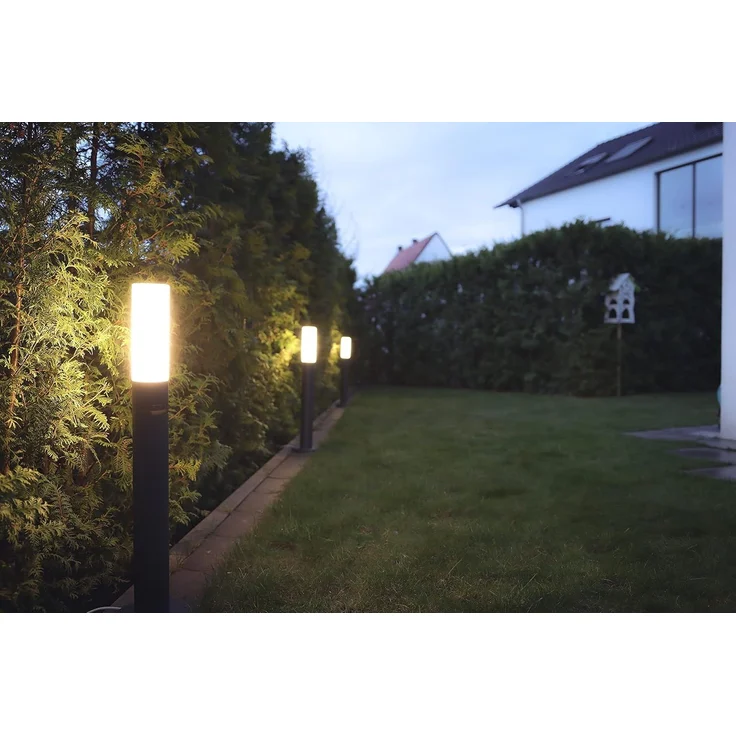 LED-Wegeleuchte GL 65 S, Gartenleuchte mit 180° Bewegungsmelder, Aluminium, Opalglas, 8,7 W, Softlichtstart, Nachtlicht – Bild 3