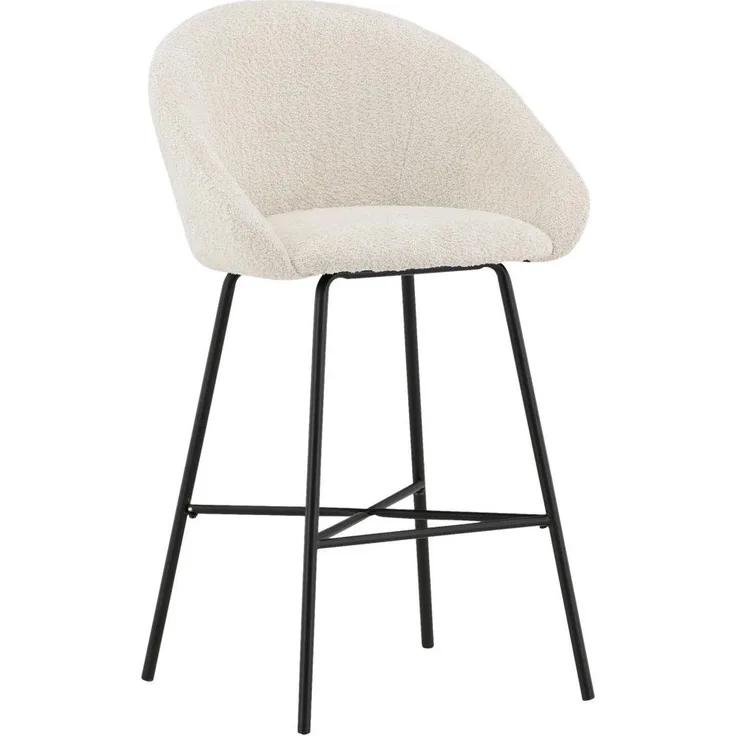 Livetastic Barhocker-Set, Schwarz-Weiß, Metall und Textil, Rundrohr, 59x96x54 cm, Esszimmer Barmöbel