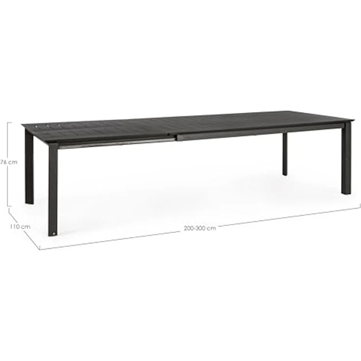 Gartentisch Ronoko aus Aluminium, ausziehbar und modern, anthrazit, ideal für 8–10 Personen – Bild 3