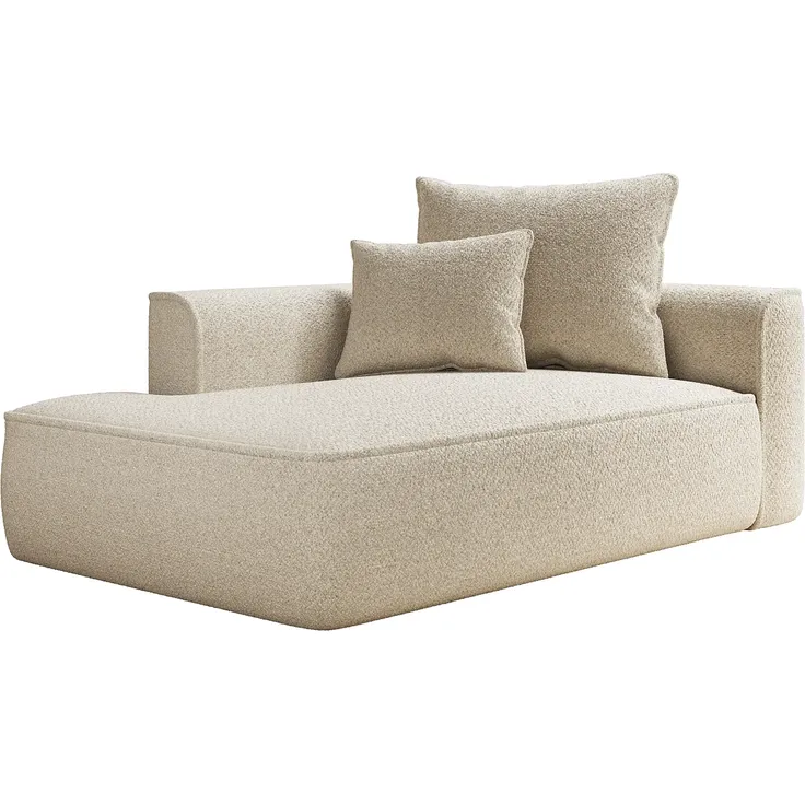 Vente-unique - PINETA - Recamiere ohne Schlaffunktion - Plastik - Kunststoff (PVC) - Beige - 180 x 115 x 67 cm