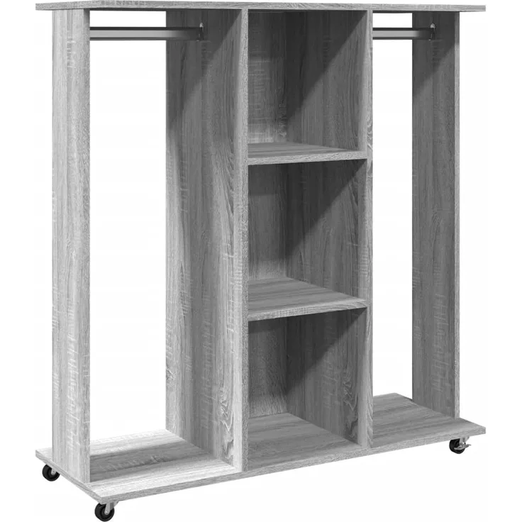 vidaXL Kleiderständer mit Rollen Grau Sonoma 102x38x110 cm 848036