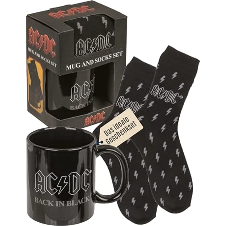 AC/DC Set Geschenkset Tasse und Socken Strümpfe Fanartikel – Bild 2
