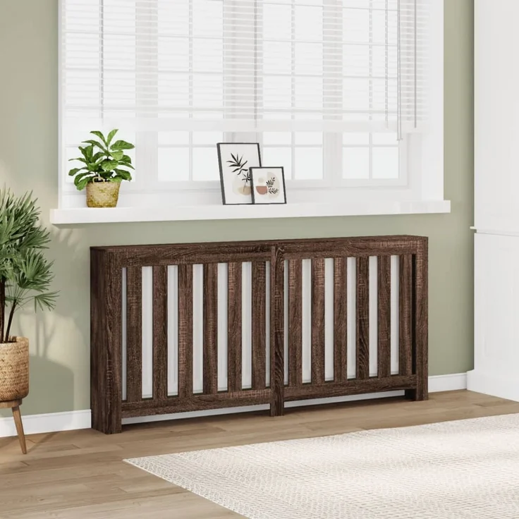 vidaXL Heizkörperverkleidung Braun Eiche 175x20x82 cm Holzwerkstoff 852759 – Bild 1