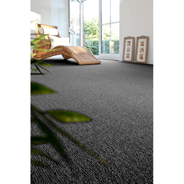 andiamo Teppichboden Henry Schlinge Auslegware robust pflegeleicht anthrazit 300 x 200 cm – Bild 2