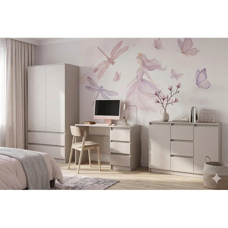 Deine Möbel 24 Schreibtisch SIMO 06, weiß / kaschmir, 110 cm breit, mit 3 Schubladen (SIMO - Kollektion, 1-St, ideal für Arbeitszimmer, Kinder- & Jugendzimmer), Kinderschreibtisch – Bild 4