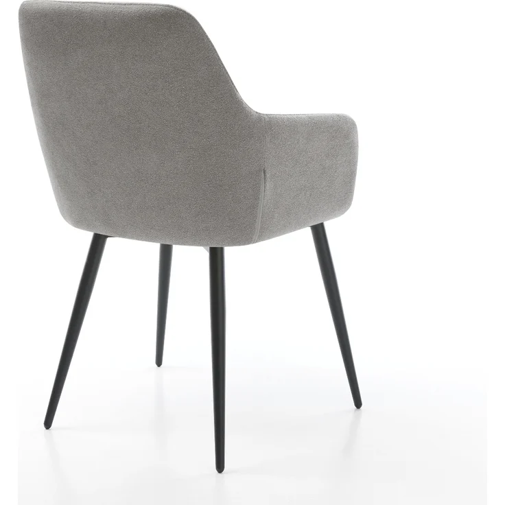 Esszimmerstuhl Pejo-Flex Strukturstoff Soft Grau 4-Fuß konisch Schwarz Taschenfederkern – Bild 5