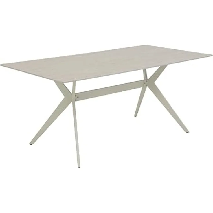 Hela Tische, Esstisch Küchentisch Paccino, Platte Sintered Stone Traventi-Optik, X-Metallgestell Oval Konisch, Oberfläche matt; Maß 180x90 cm