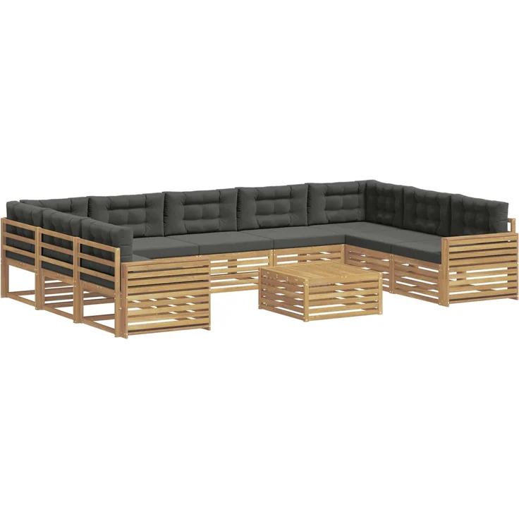vidaXL Outdoor-Sofagarnitur 10 stk. 9-Sitzer Weiß und Anthrazit 3391202 – Bild 2