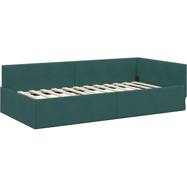 vidaXL Eckbettgestell mit Matratze Sonstiges 2 pcs Grün Samt 3393616 – Bild 6