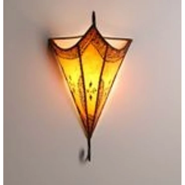 Marokkanische Leder Wandlampe Mouna Rot – Bild 14