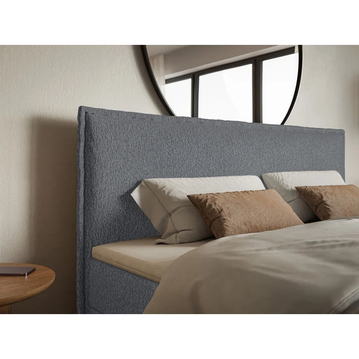 Selsey 'Softie' Boxspringbett 140x200 cm mit Topper und Stauraum, Chenille, Graphitgrau – Bild 6
