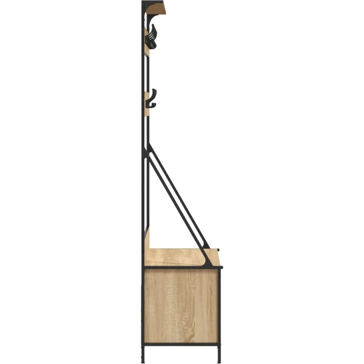 vidaXL Kleiderständer mit Schuhablage Sonoma-Eiche 100x41x184 cm 837868 – Bild 4