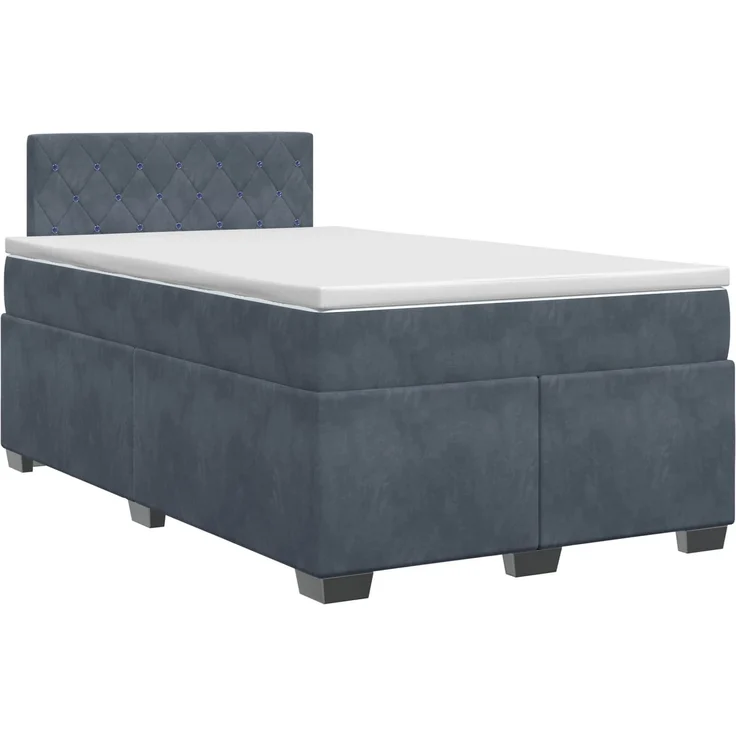 vidaXL Boxspringbett mit Matratze Dunkelgrau 120 x 190 cm Samt 3450669 – Bild 2
