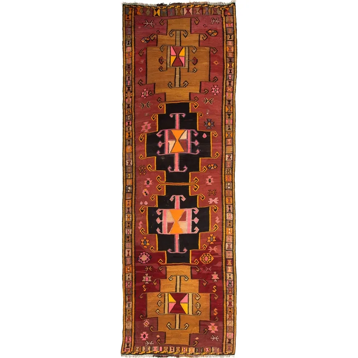 Morgenland Läufer Kelim - Old - 375 x 130 cm - mehrfarbig