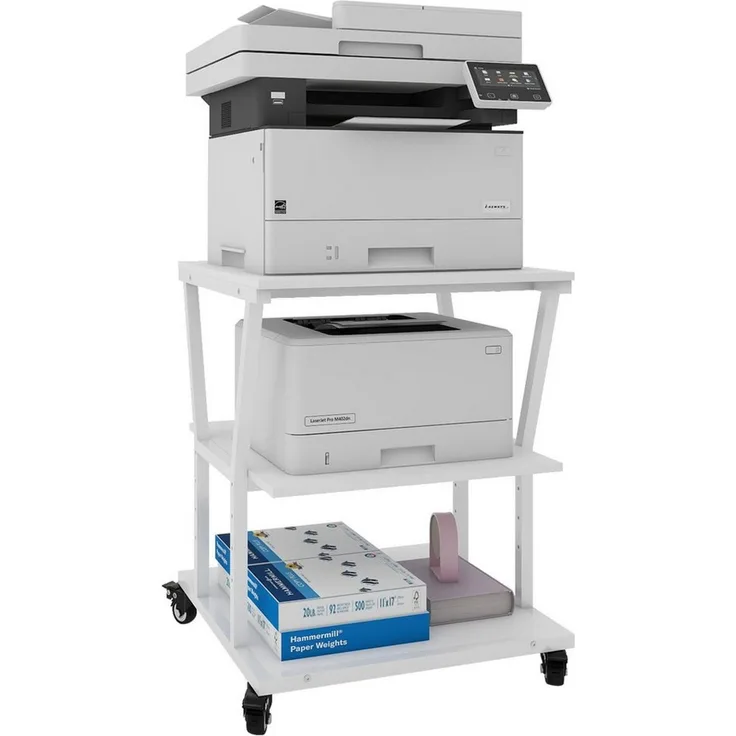 PUNCIA Druckertisch 3 Schichten 50x50cm Heim Büro mit Raddrucker Aufbewahrungshalter Tisch (1-St), 4-stufig höhenverstellbare Mittelebene, 140 kg Tragkraft