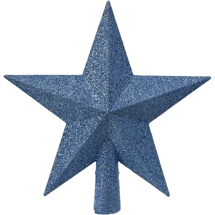 Kaemingk Christbaumspitze, Christbaumspitze Stern mit Glitzer 19cm Kunststoff - Himmelblau – Bild 3