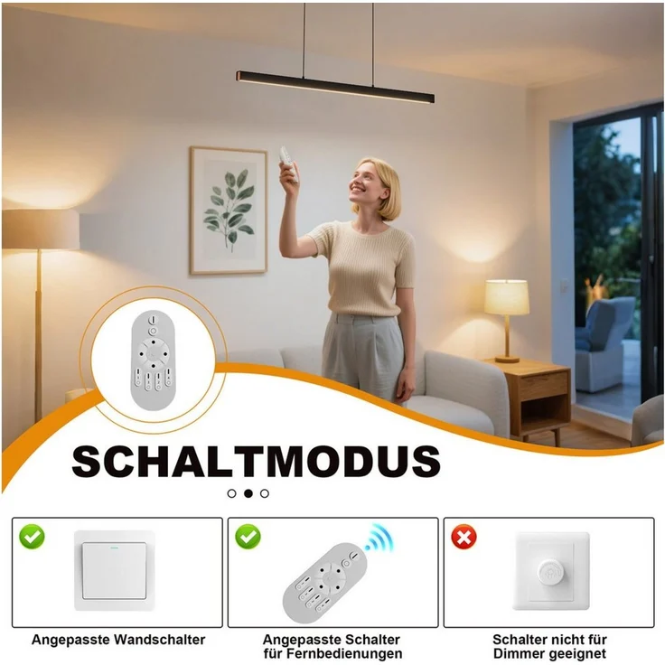 FIVMEN LED Pendelleuchte Moderne Hängelampe Höhenverstellbar, Kücheninsel Leuchten Acryl – Bild 2