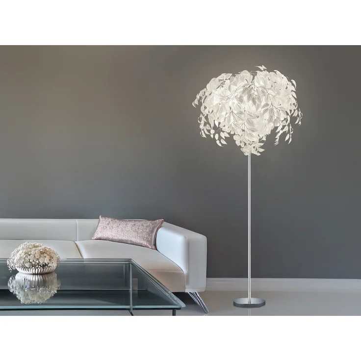 Reality Leuchten 'Leavy' Stehlampe, ohne Leuchtmittel inkl. Fußschalter, Metall / Kunststoff weiß, Höhe: 180 cm – Bild 4