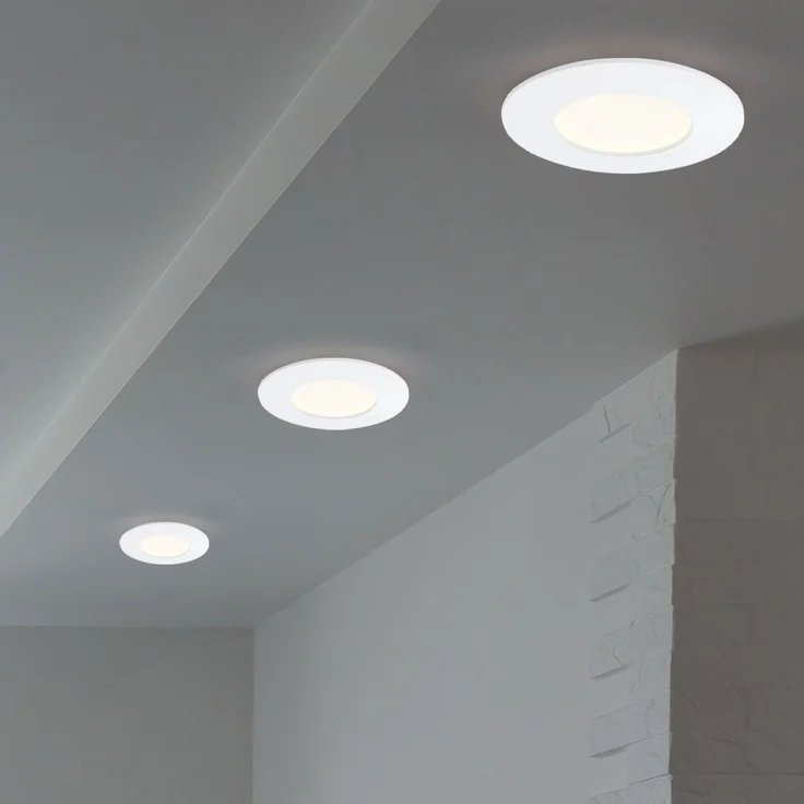 3er Set LED Einbauleuchten, Kunststoff, weiß, D 8,5 cm – Bild 2