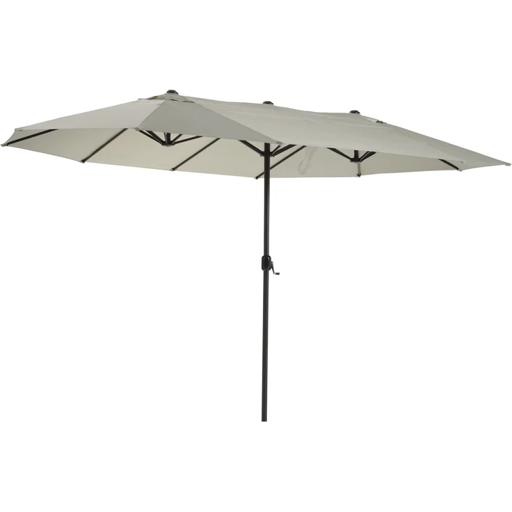 ORIGINAL Garten Sonnenschirm 460x270 cm ovaler Kurbelschirm grau – Bild 2