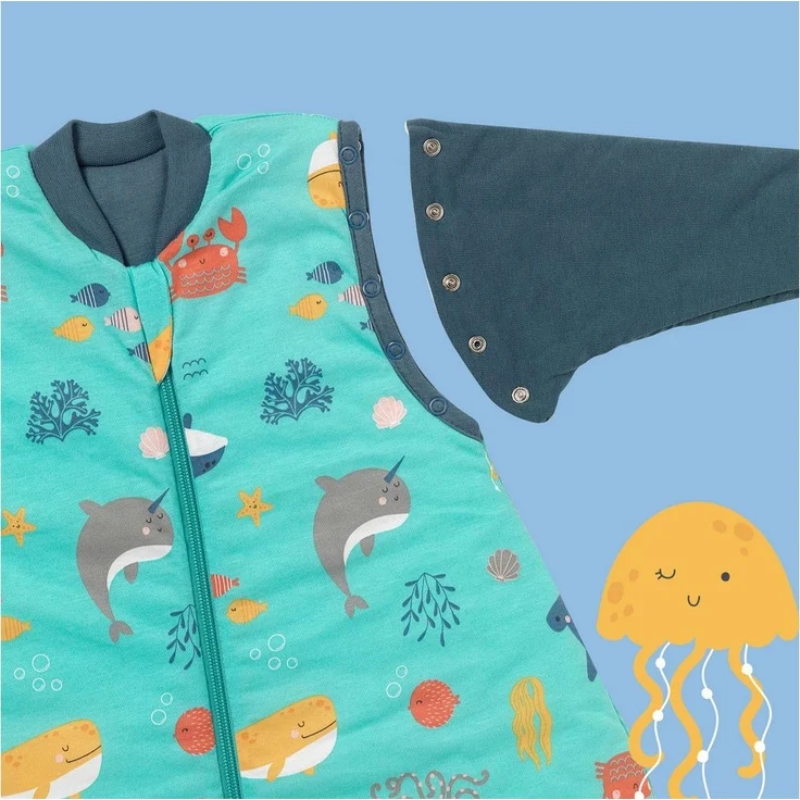 Schlummersack Kinderschlafsack, Schlafsack mit Füßen und umklappbaren Bündchen, 3.5 Tog OEKO-TEX – Bild 3