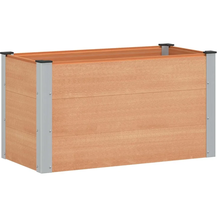 vidaXL Hochbeet Braun 100 x 50 x 54 cm WPC und Aluminium 42038996 – Bild 2