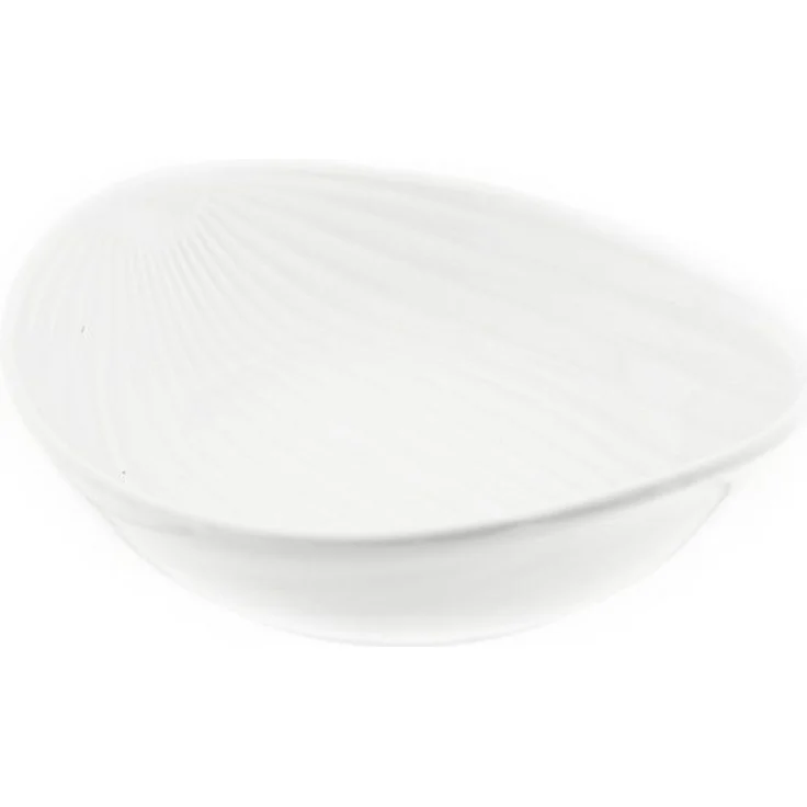 Sunay 8 Teiliges Snackschalen-Set in Weiß aus Porzellan Riffle Design Ovalförmig – Bild 2
