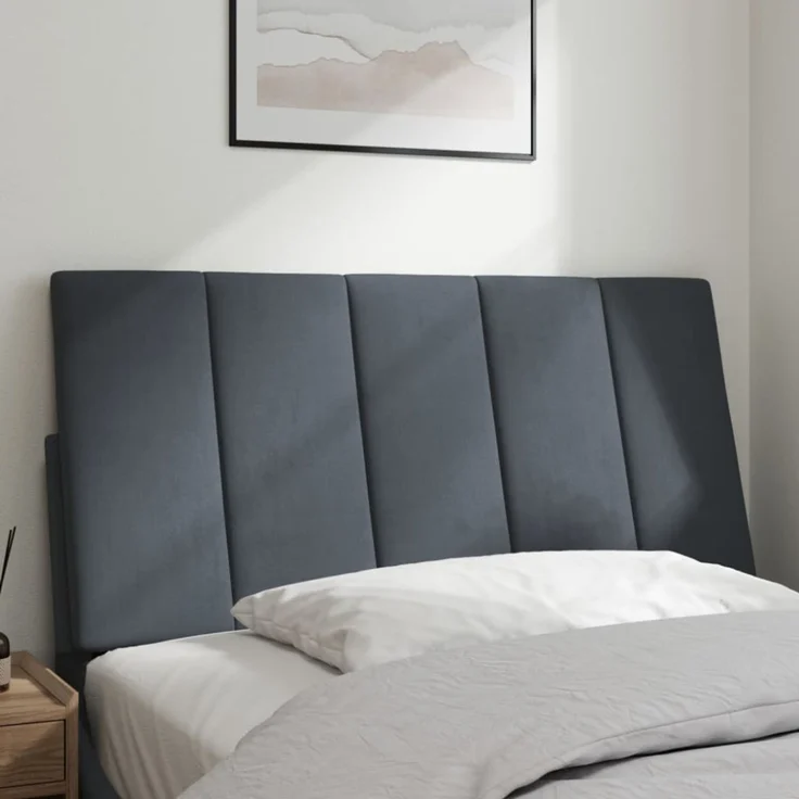 vidaXL Kopfteil-Kissen Dunkelgrau 100 cm Samt 374656 – Bild 10