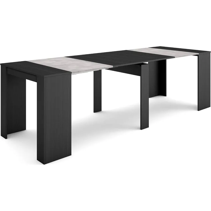 Skraut Home | Ausziehbarertisch | Multifunktionaler ausziehbarer | 260 | Für 12 Gäste | Esszimmertische | Moderner Stil | Schwarz