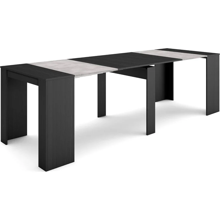 Skraut Home | Ausziehbarertisch | Multifunktionaler ausziehbarer | 260 | Für 12 Gäste | Esszimmertische | Moderner Stil | Schwarz
