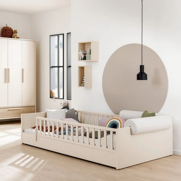 PAIDI Kinderbett LITTLE FLO, vom Baby bis zum Teeni, in mehreren Farben und Breiten (Breite/Länge: 90x200cm + 120X200cm +140x200cm), umbaubar zum Kinder- oder Jugendbett, Bodenbett auch als Sofa nutzbar – Bild 5