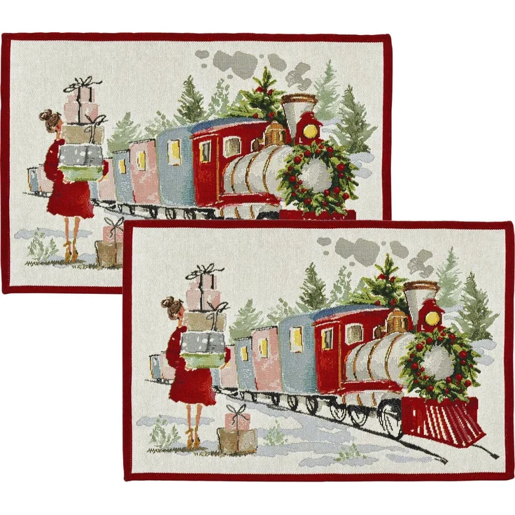 sander table + home Platzset Tischset "Xmas Express" 2er-Pack, Gobelin Motiv