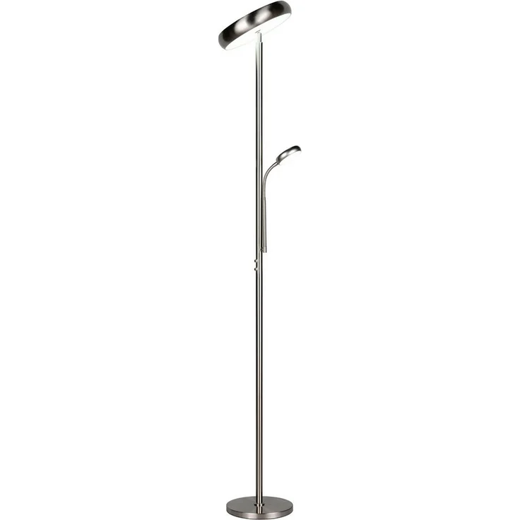 LED Deckenfluter PALERMO Höhe 183cm mit Leselampe und Fernbedienung, Silber – Bild 3