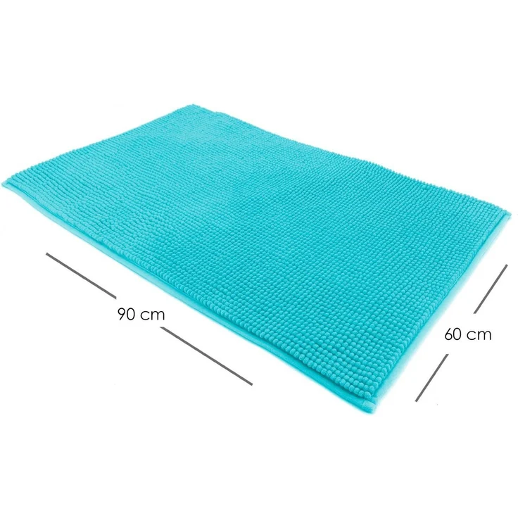 heimtexland Badematte Badvorleger Chenille Badteppich Duschvorleger, rutschhemmend beschichtet, Fußbodenheizung geeignet, schnell trocknend, strapazierfähig, fußbodenheizungsgeeignet, rutschfest, saugstark, Polyester, rechteckig, 60x90 cm, Hochflor, su... – Bild 2