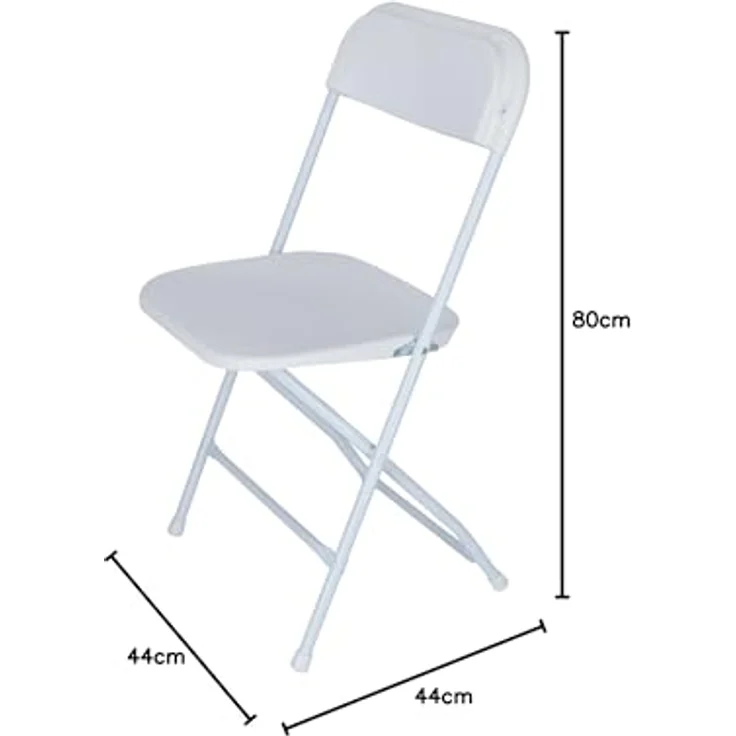 Aranaz Klappstuhl | Metall und Polyethylen | ideal für den Innen- und Außenbereich des Hauses | Stühle für Garten, Terrasse, Familienveranstaltungen | Farbe: Weiß | 45,5 x 50 x 78,5 cm – Bild 2