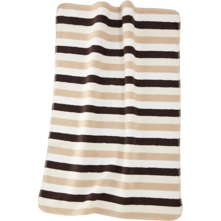 Alvi 931741156 Baumwolldecke Blockstreifen beige