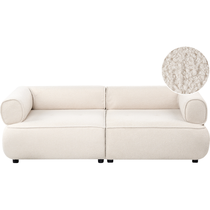 Sofa 3-Sitzer SALLA Bouclé Cremeweiß