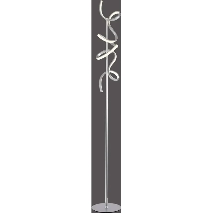 LED Stehleuchte, dimmbar, silber-weiß, geschwungen, Höhe 156 cm – Bild 2