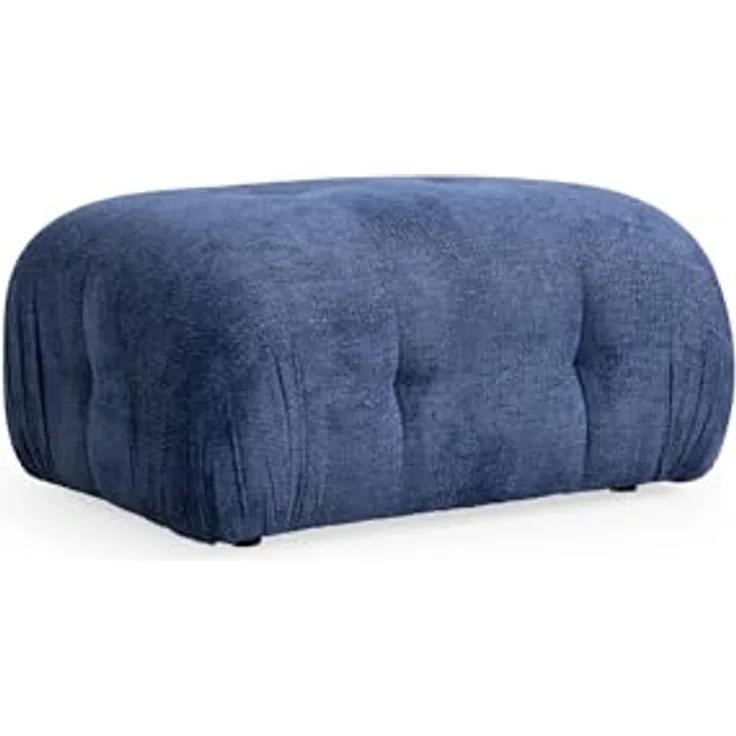 Atelier Del Sofa Stylish Night Blue Pouffe, 95 x 65 x 75 cm | Beech Wood & Chipboard Frame, 100% Polyester Fabric | Soft Foam & Pillows Included, Modern Design