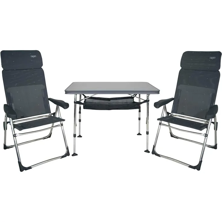 Crespo Campingtisch Valencia Stuhl- und Tischset anthrazit (AL/213-CT)