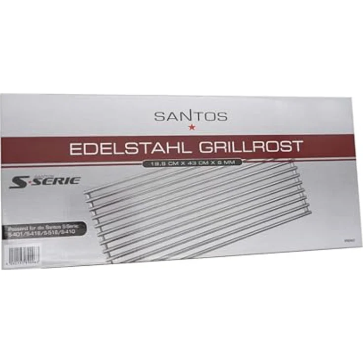 SANTOS Edelstahl-Grillrost, 43x18,8cm, passend für S-401, S-418 und S-518, rostfrei, hochwertiges Ersatz-Grillgitter – Bild 3