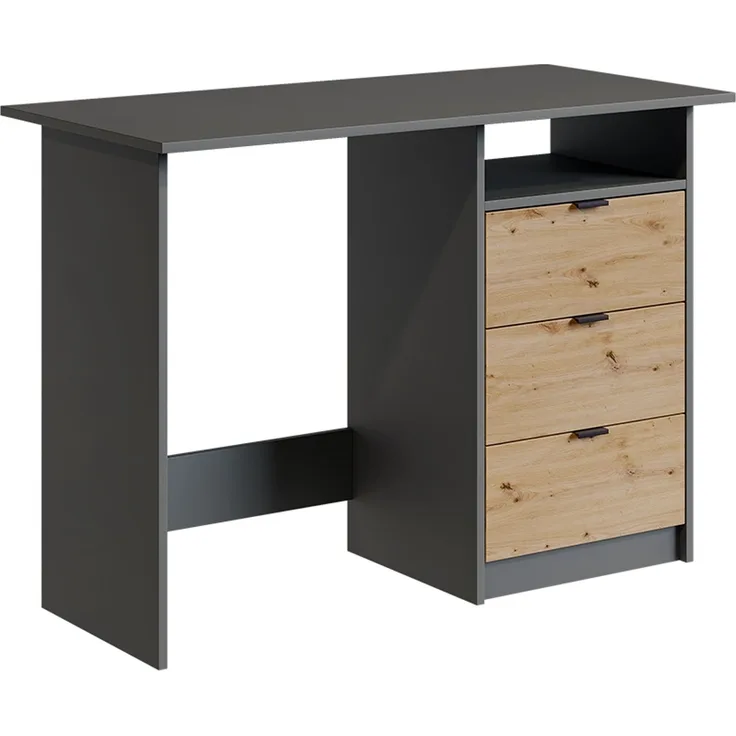 Schreibtisch Meiko Anthrazit/Artisan 105 x 50 cm mit Schubladen Vicco