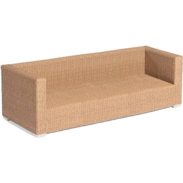 Sonnenpartner 3-Sitzer Loungesofa Residence, PE Kunststoffgeflecht Hyazinthoptik, Aluminiumgestell