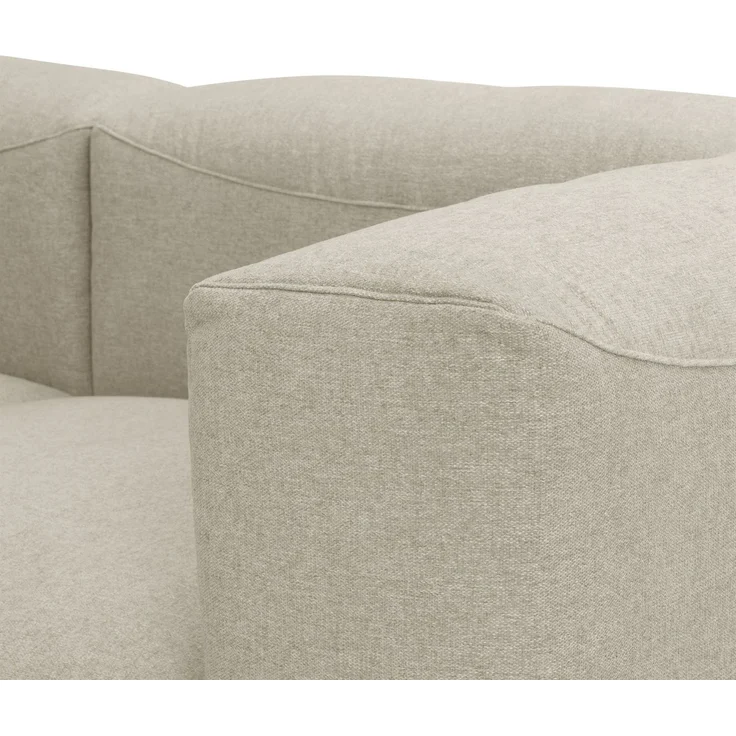 Sofa 3-Sitzer mit Ottomane Kattrina Flachgewebe creme – Bild 4
