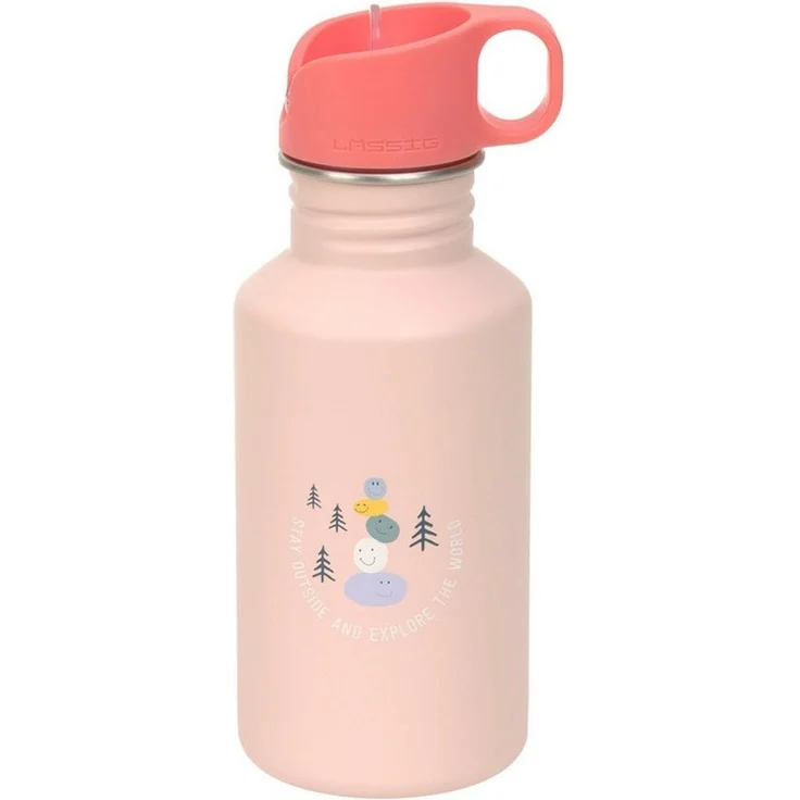 LÄSSIG Trinkflasche Lässig Trinkflasche Kinder - Edelstahl 500 ml Sunny Explorer, Rosa – Bild 1