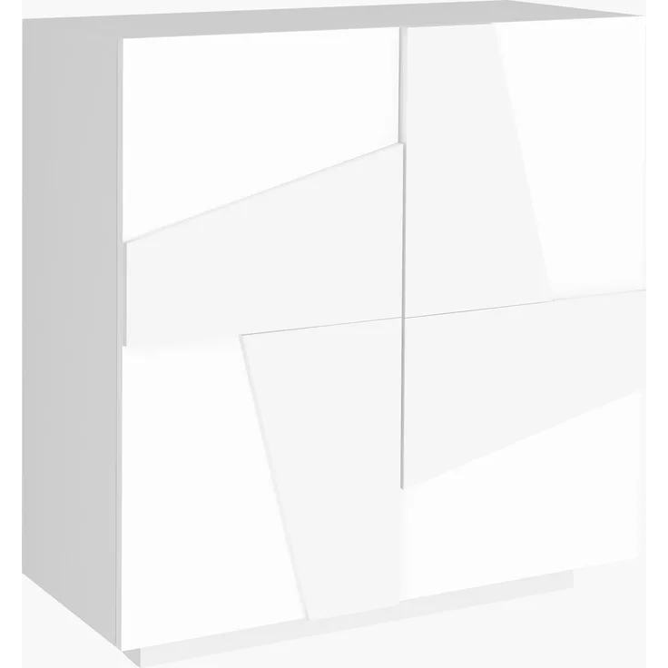 Schuhschrank >Piacenza< in Weiß-Hochglanz - 81x86x38cm (BxHxT)