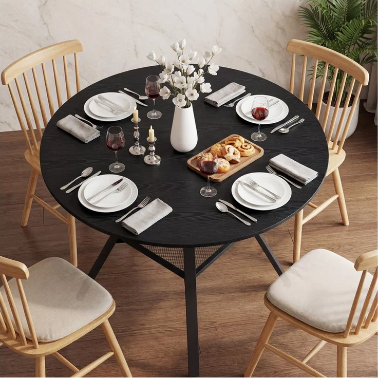 Bealife Esstisch Esstisch Runder mit Stauraum, für 4-6 Personen, R=100/120 cm – Bild 4